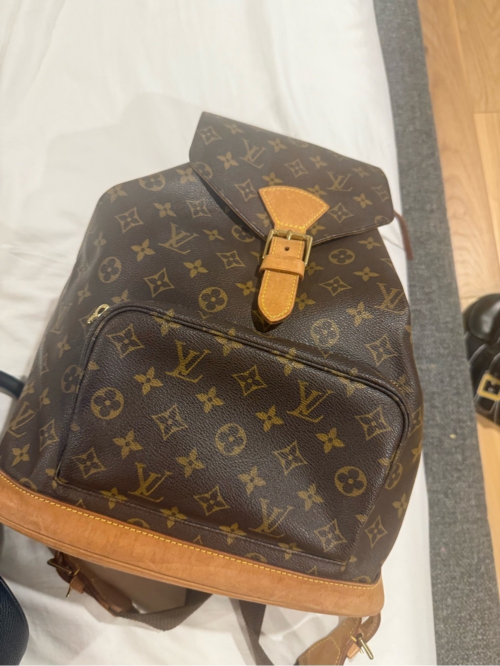 Louis Vuitton Monogram Backpack with Tan Vachetta Trim